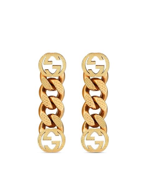 gucci earrings g drop|gucci interlocking earrings.